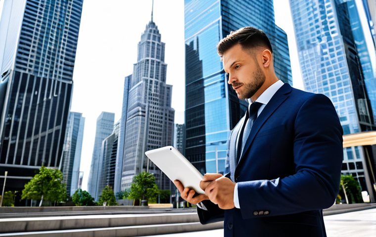 **

A city planner, fully clothed in professional attire, standing in a modern city center, reviewing blueprints with a tablet in hand. Skyscrapers in the background. Safe for work, appropriate content, perfect anatomy, natural pose, professional.

**